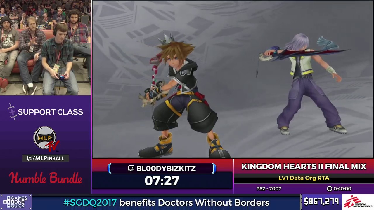 Kingdom Hearts II Final Mix LV1 Data Org RTA by Bl00dyBizkitz in 25:59 - SGDQ2017 - Part 121