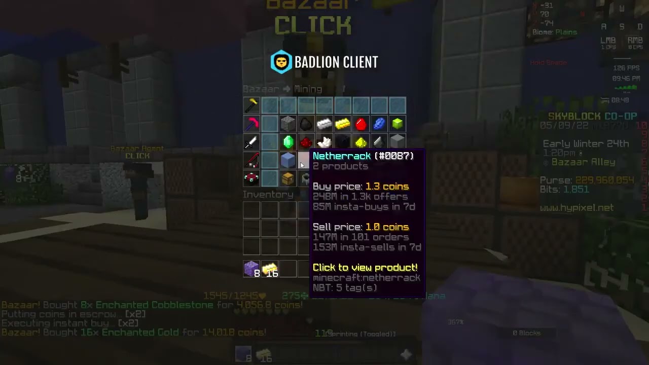 BEST HYPIXEL SKYBLOCK MONEY MAKING METHOD I BAZAAR FLIPPING Macro Mod 940mh December 2025