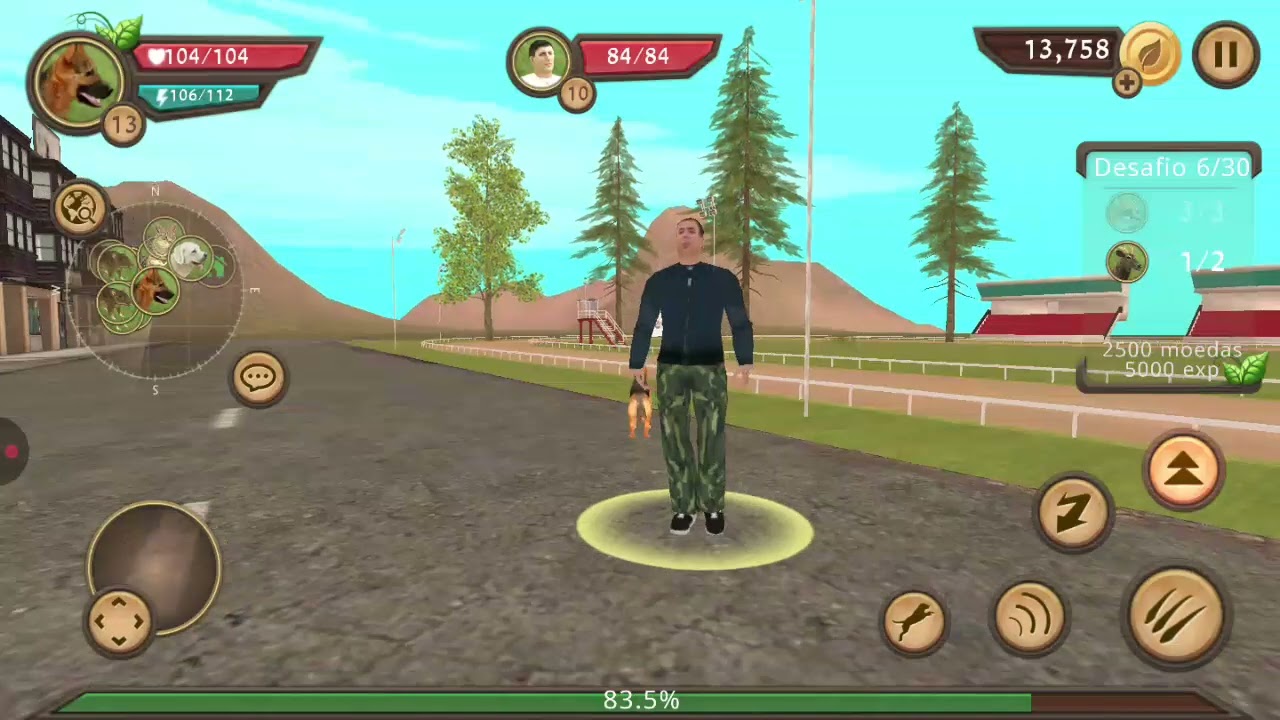 Estou jogando o jogo Dog Simulator