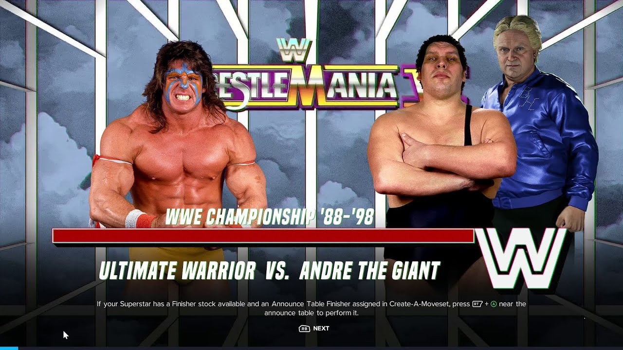 WWE 2K24 Ultimate Warrior Vs Andre the Giant One on One Match