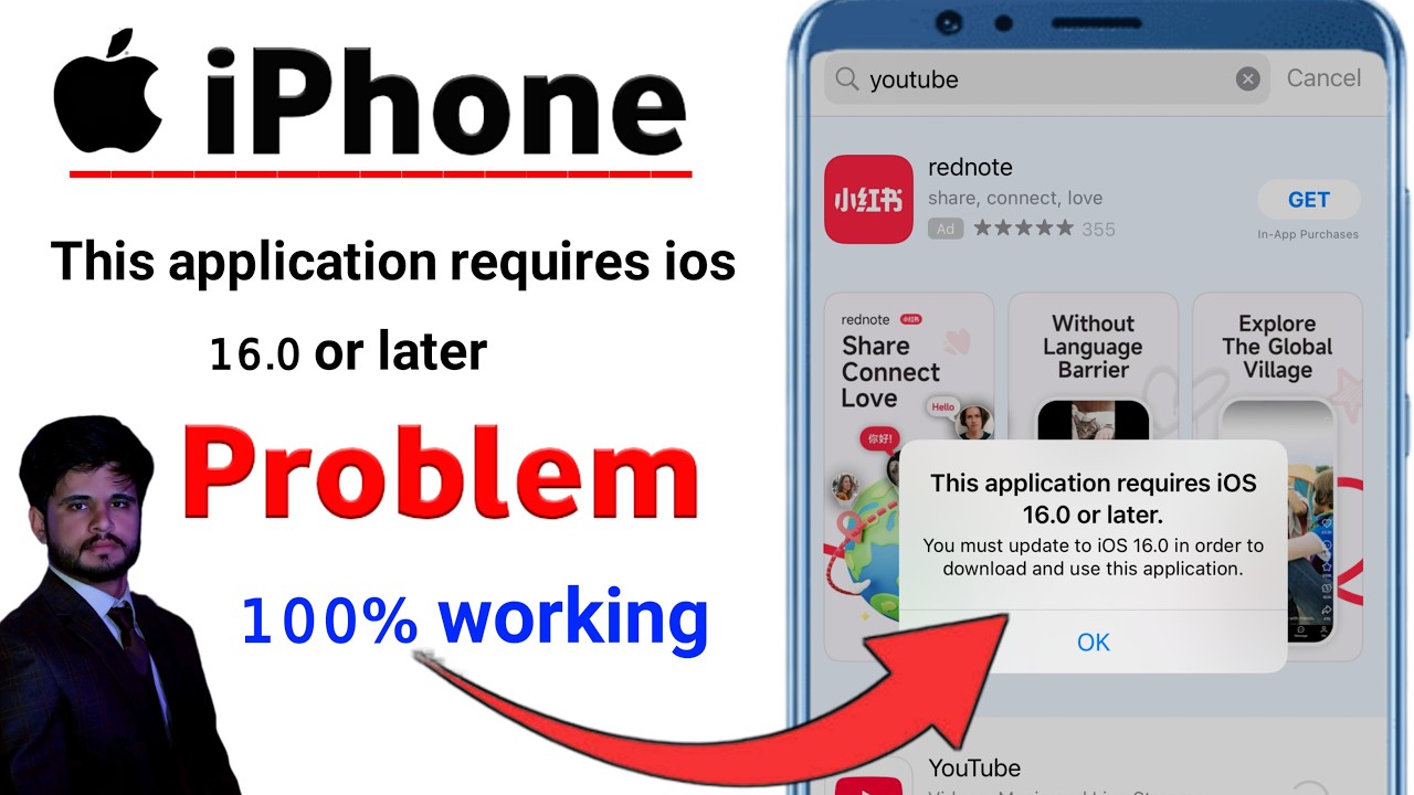 i phone this application requires ios 16.0 or later||I phone App installed Problem