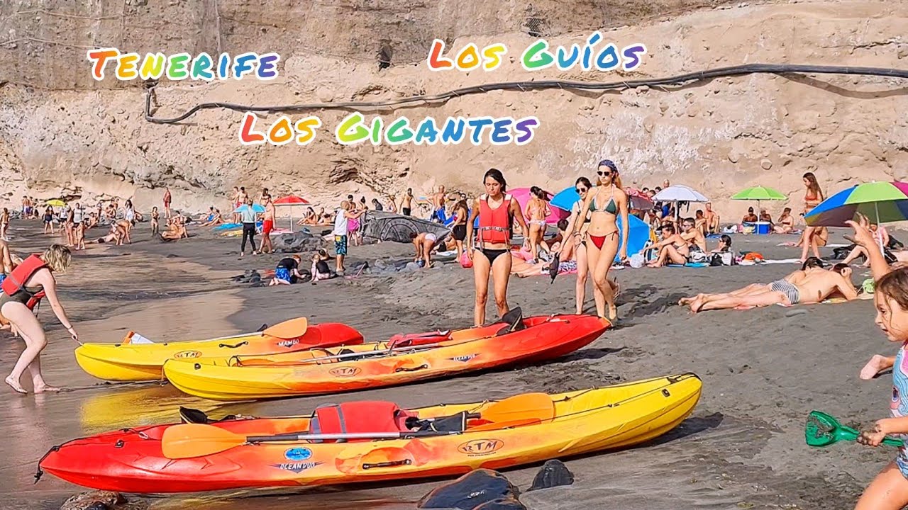 🌍 Tenerife Beach. Los Gu&iacute;os. Los Gigantes. Santiago del Teide. Spain. 4K