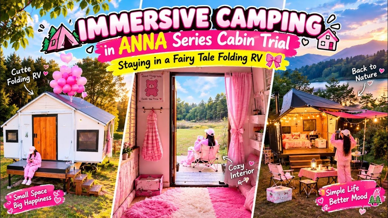 Immersive Camping in ANNA Series Cabin Trial🏠 | Staying in a Fairy Tale Folding RV🎀