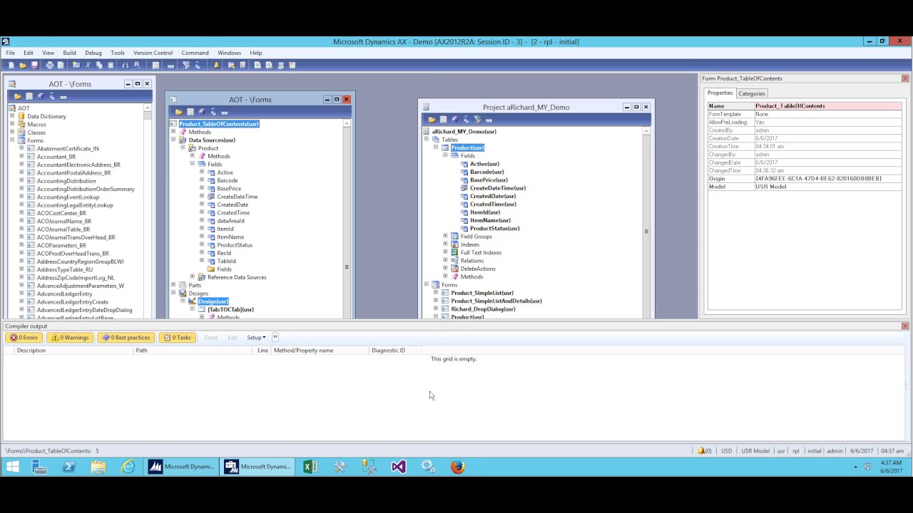 Microsoft Dynamic AX 2012 Technical Training: Form Template TableOfContents