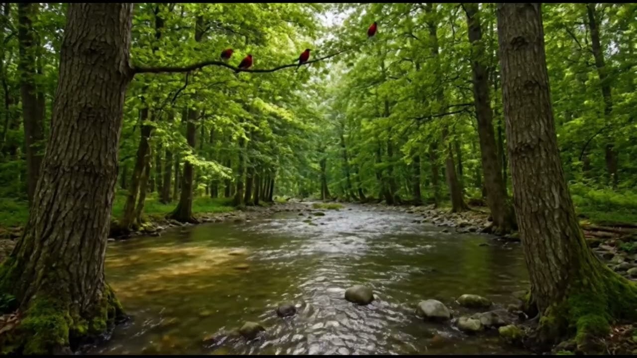 Relaxing Forest River Sounds 🌿 Peaceful Nature, Birds Singing & Flowing Water for Relaxation
