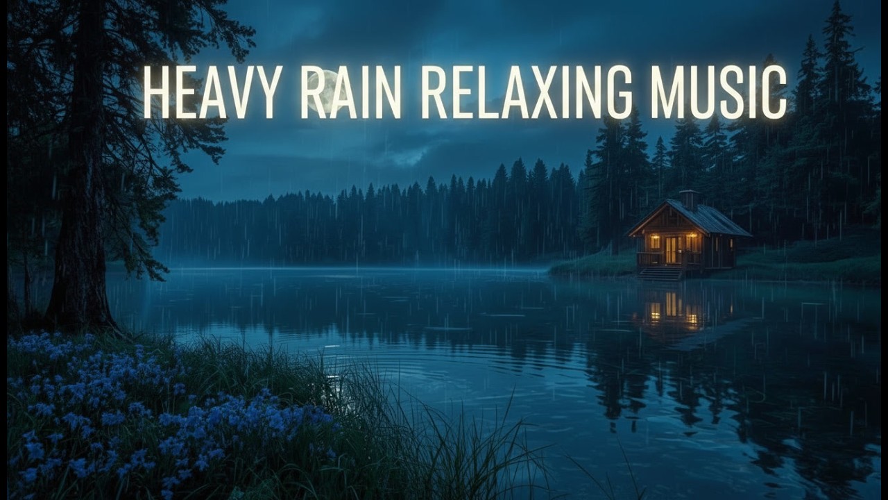 Rain Sounds for Sleep 🌧️ Dark Bedroom Rain, Thunder & Crackling Fire for Deep Sleep, Insomnia Relief
