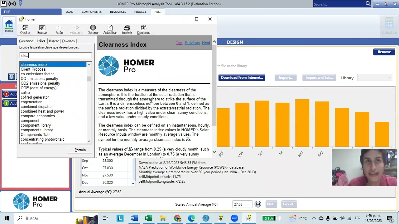 DIMENSIONAMIENTO DE UN SISTEMA HIBRIDO DE GENERACION ELECTRICA, IMPLEMENTANDO SOFTWARE HOMER PRO.