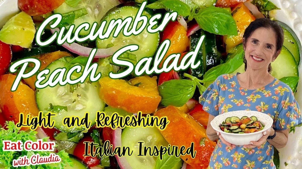 Simple Cucumber Peach Salad Recipe @eatcolor