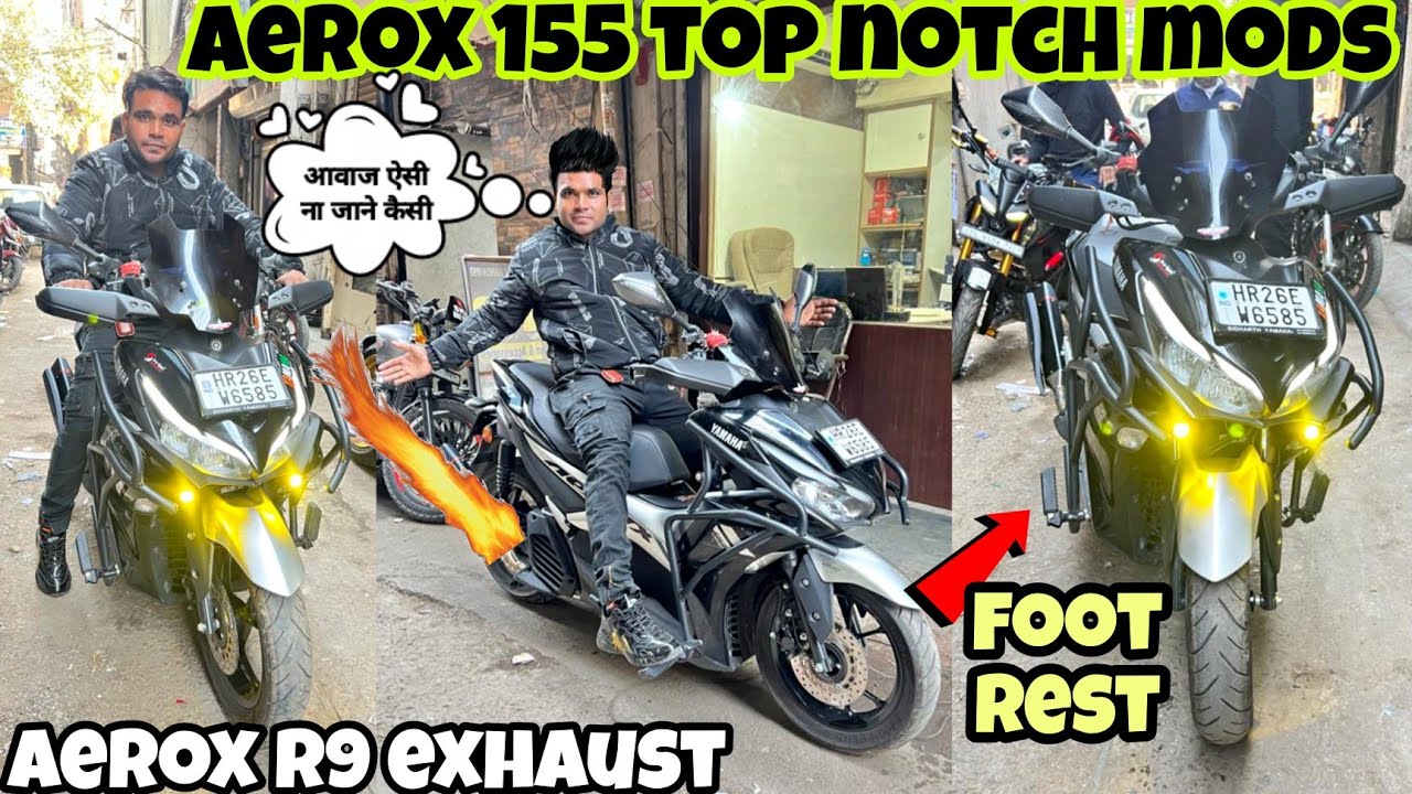 Yamaha Aerox 155 r9 exhaust | aerox 155 modified | aerox 155 in india 🇮🇳