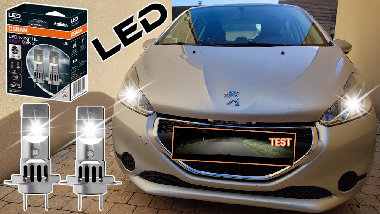 УСТАНОВКА + ТЕСТ СВЕТОДИОДНЫХ ФАР БЛИЖНЕГО СВЕТА OSRAM LEDRIVING EASY GEN2 H7 НА PEUGEOT 208
