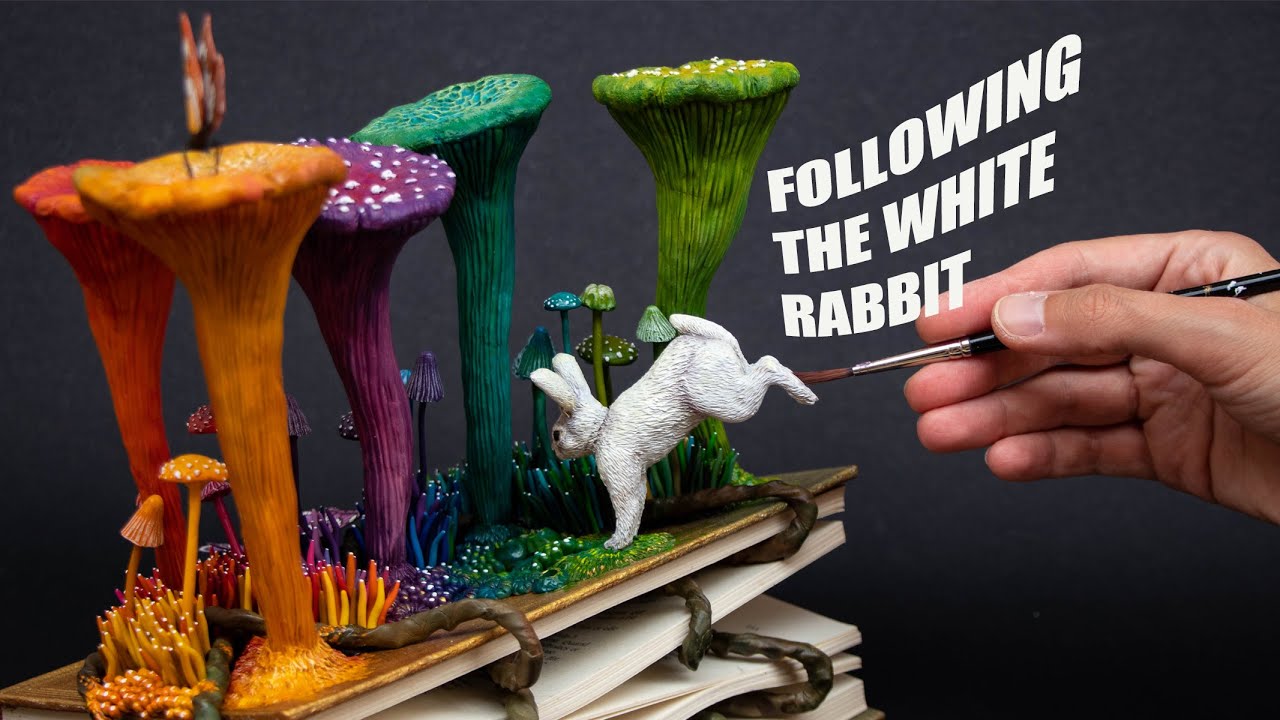 Alice in Wonderland Sculpture - White Rabbit - ASMR & Calm Music