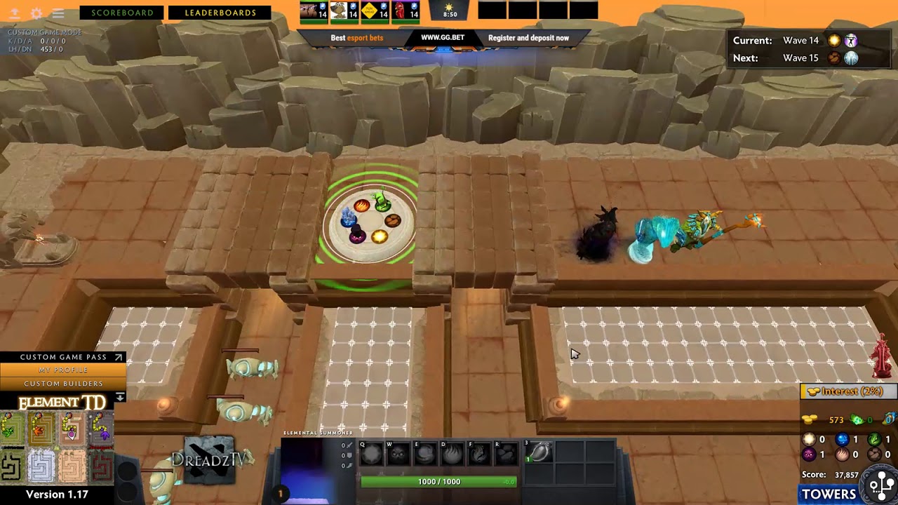Dread's stream | Dota 2 - Element TD | 05.02.2018