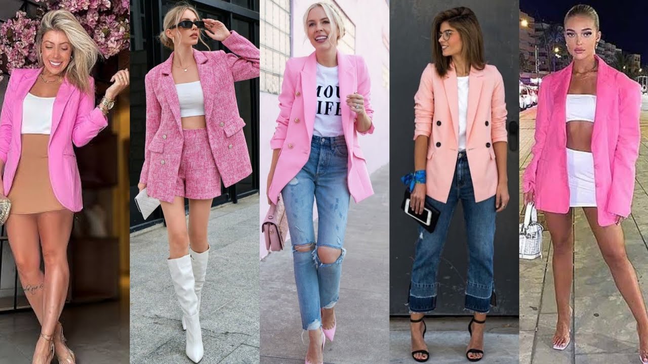 Looks com Blazer Rosa &bull; Lindos Blazers Femininos Rosa para inspira&ccedil;&atilde;o de Looks 😍