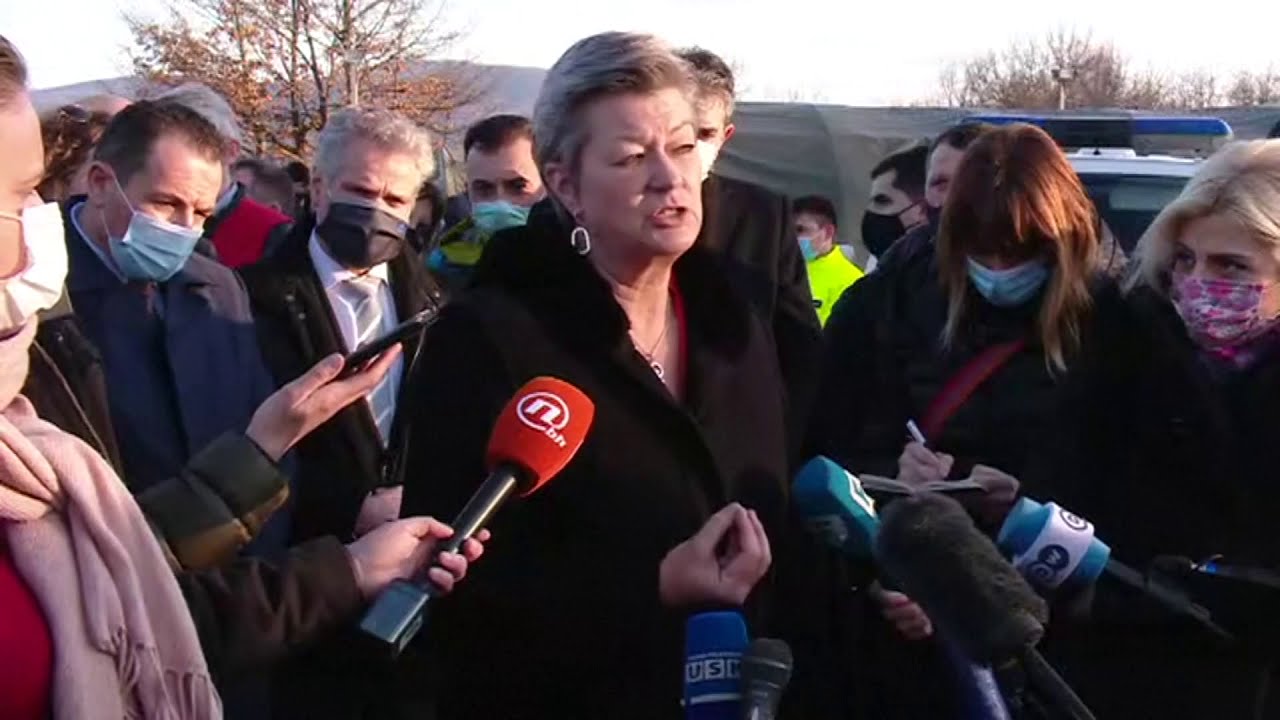 Commissioner Ylva Johansson visits Bosnia's Lipa migrant camp