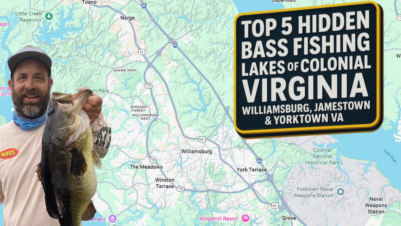 Top 5 Hidden Bass Fishing Lakes of Colonial Virginia Williamsburg, Jamestown & Yorktown VA!
