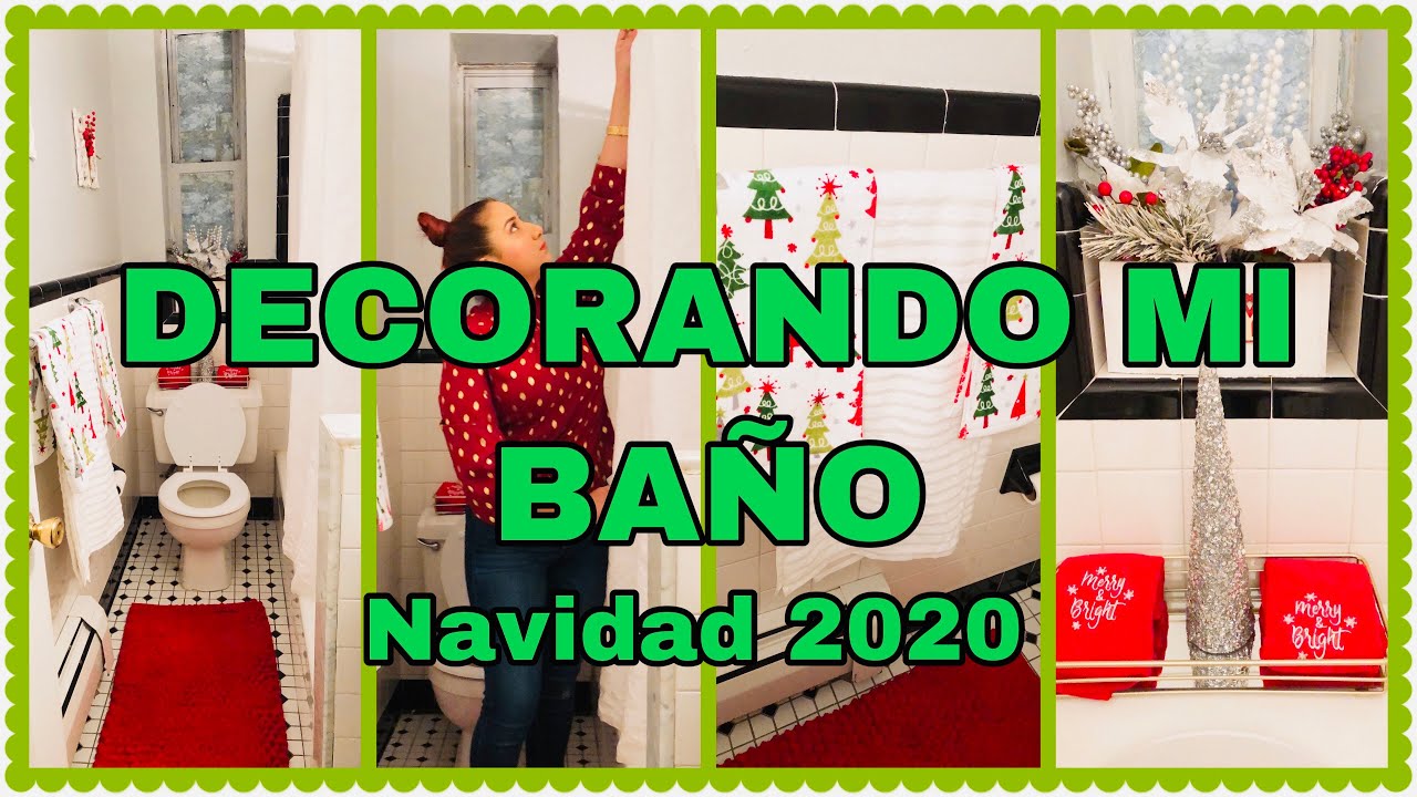 DECORANDO  MI BAÑO PARA NAVIDAD/DECORA TU BAÑO PARA NAVIDAD 2020/BAÑO PEQUEÑO