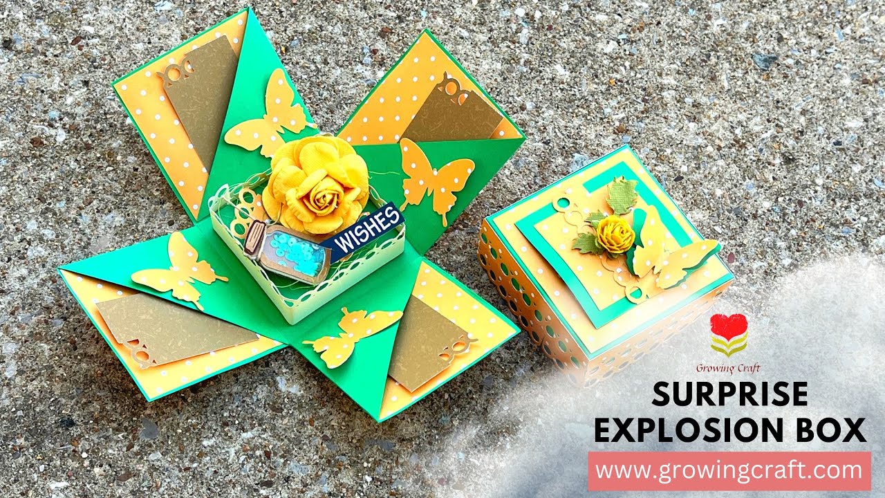 Birthday Surprise Explosion making tutorial - 3D box card making ideas - 1 card for boyfriend - DIY