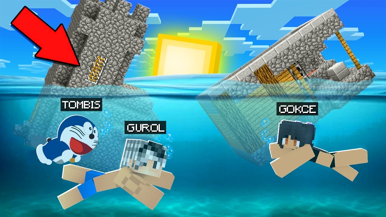 BÜTÜN ŞEHRİMİZ SU ALTINDA KALDI 😱 - Minecraft
