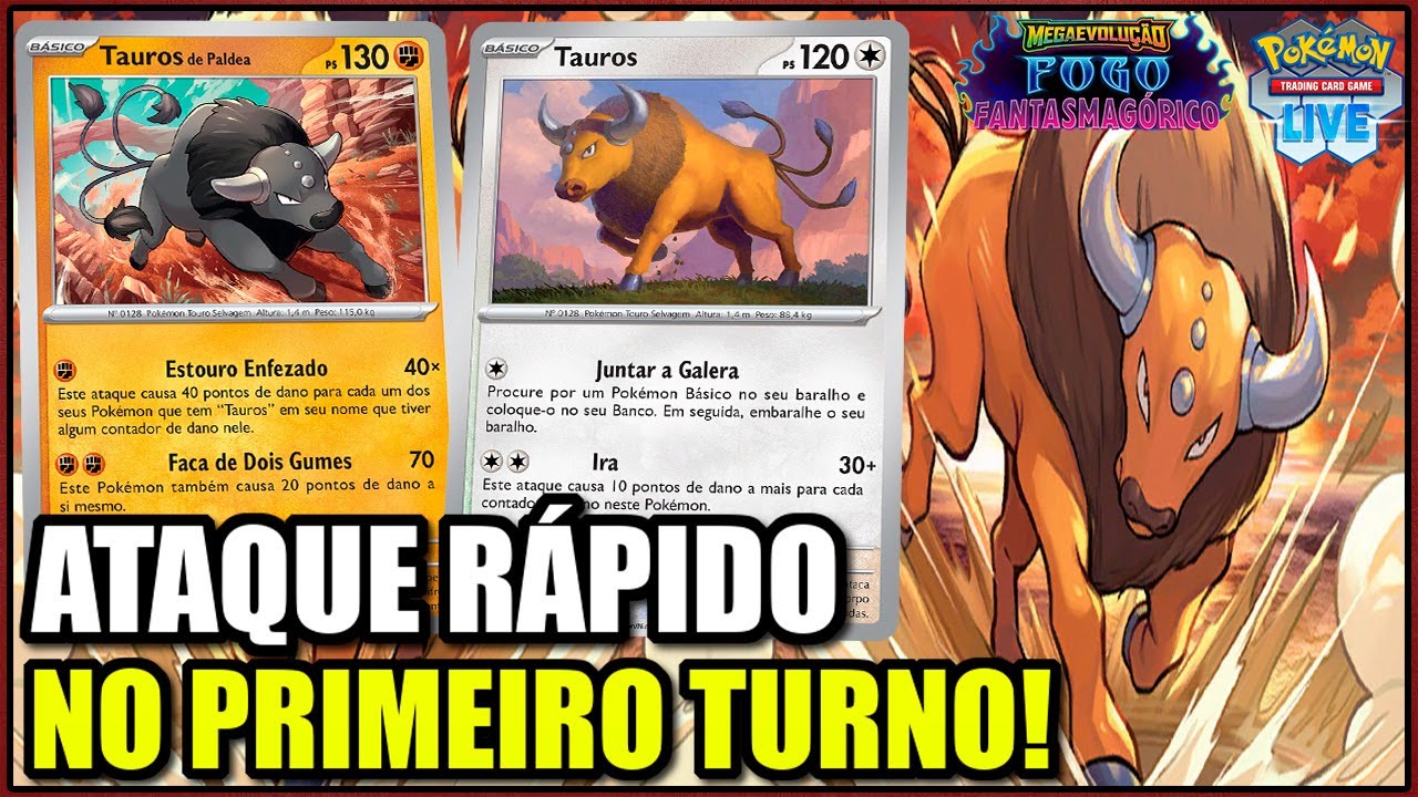 NOVO DECK Tauros Barato e Forte! Muito Dano no Primeiro Ataque – Pokémon TCG Live
