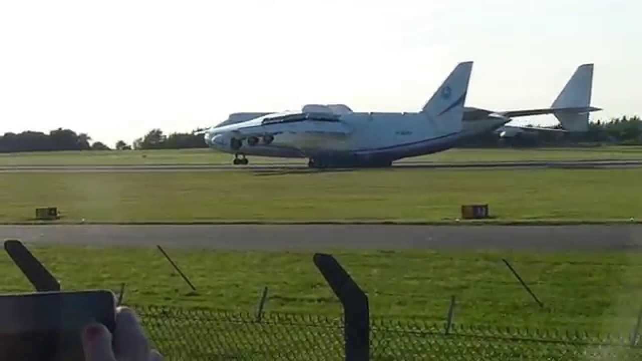 Antonov AN-225 Landing at East Midlands airport 12th June 2014