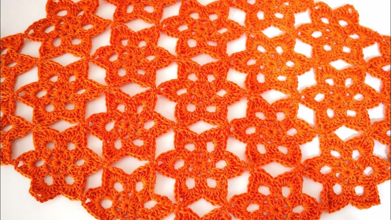 Tığ işi Yıldız Motif Yapım ve Birleştirmesi (motif 23)