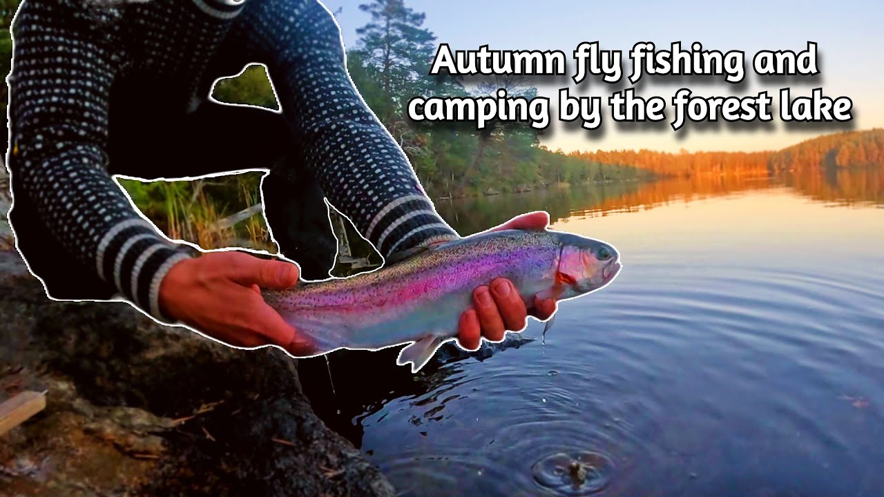 Autumn fly fishing and overnight tent camping (Eng sub)