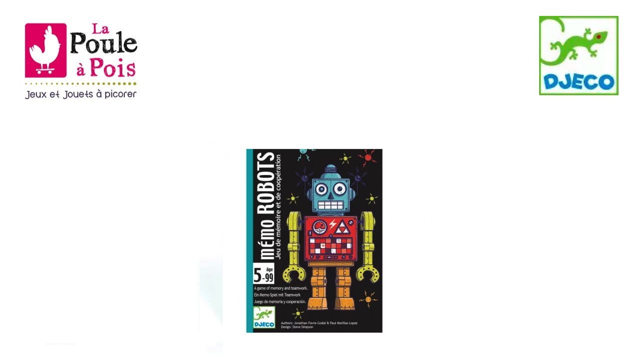 Jeu de carte Mémo Robots - Djeco - Lapouleapois.fr