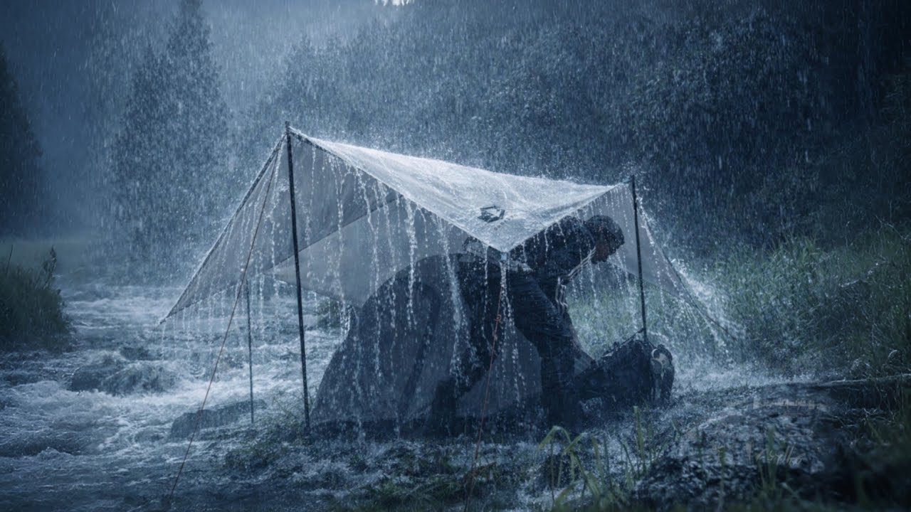 Worst Solo Camping Experience Ever – Surviving Heavy Rain by the River