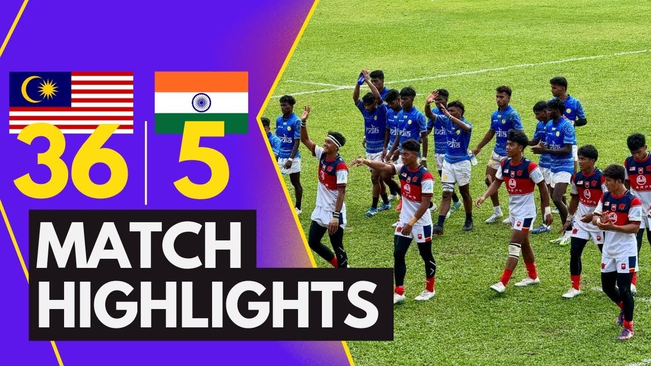 ASIA RUGBY EMIRATES U18 BOYS 2024: MALAYSIA (36) VS (05) INDIA #asiarugby #rugby #malaysia #india