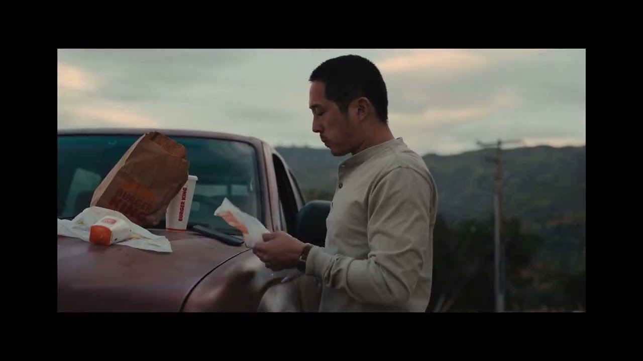 Beef - Danny Cho (Steven Yeun) eats Burger King Chicken Sandwiches