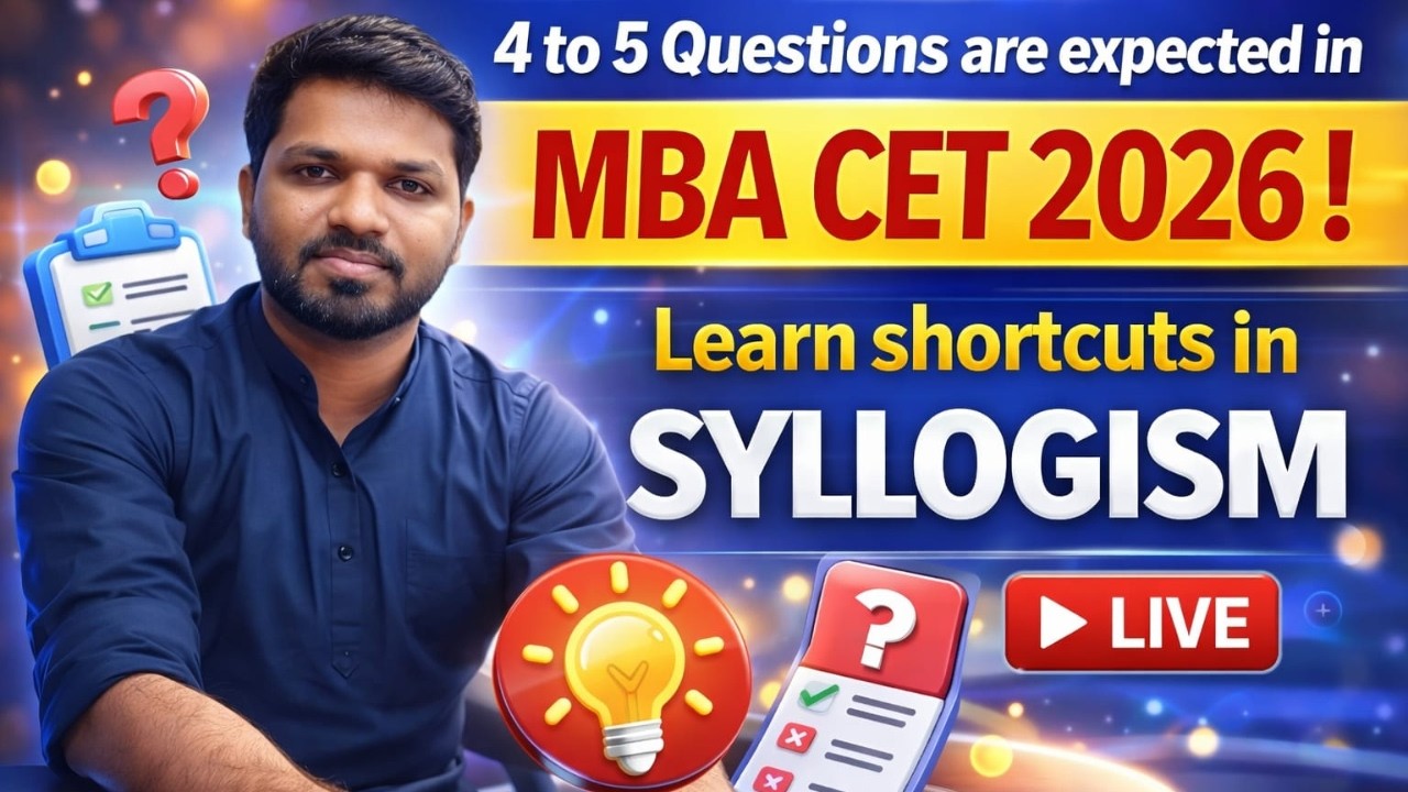 📢 Join LIVE Learn tricks to solve syllogism  #cetpreparation  #cet #mba