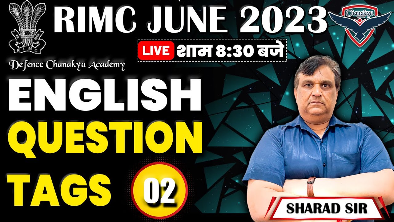 RIMC English Online Class | RIMC Online Coaching | Question Tags - 2 | RIMC June 2023