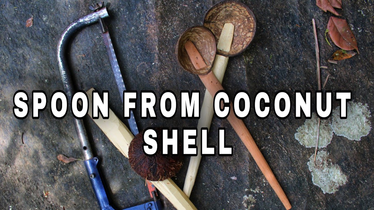 Spoon from Coconut Shell (Coconut Shell Craft Ideas ) | ASMR | Traditute