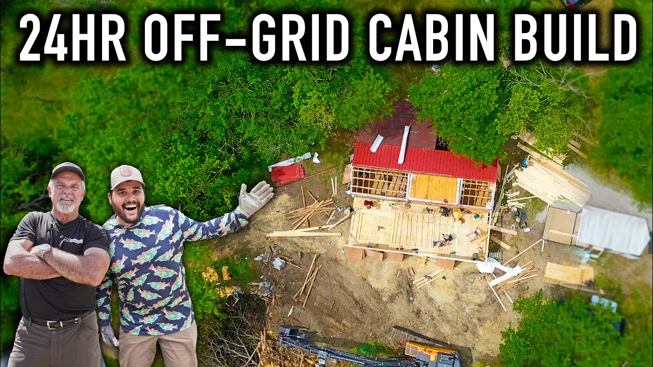 Building FLAIRS OFF-GRID CABIN IN LESS THAN 24hrs! (Part 1)