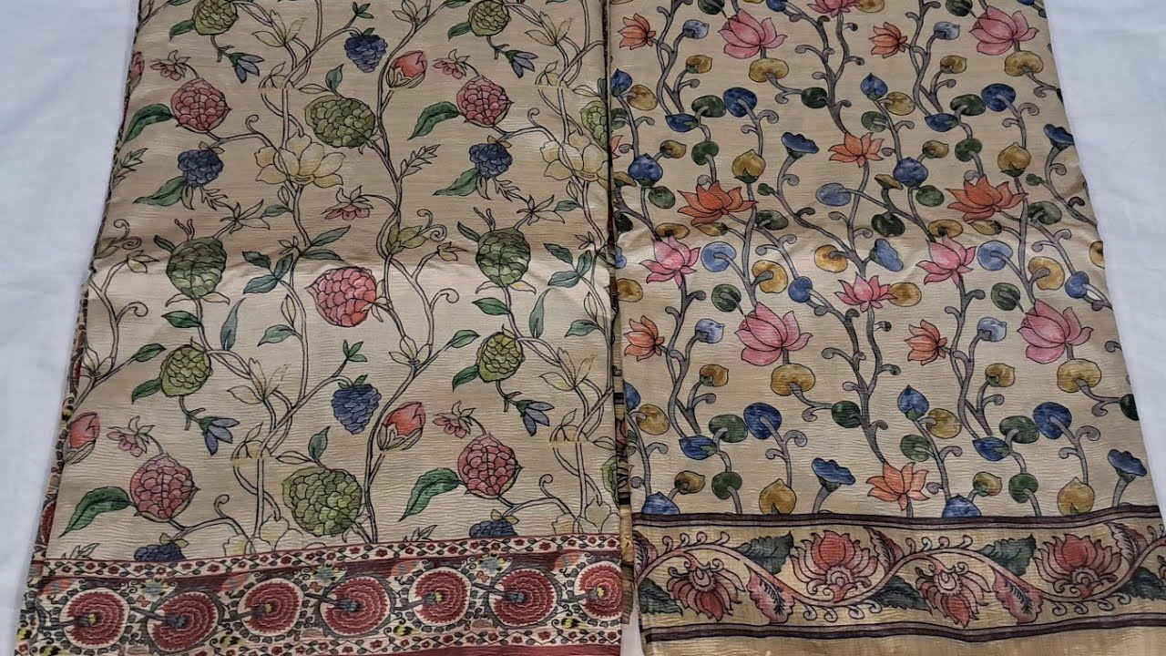 🌷kalamkari printed crush saree's #Trending collection's 🌷
