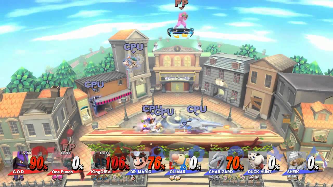3 AMIIBO GOD VS. 5 LVL.9 CPU'S
