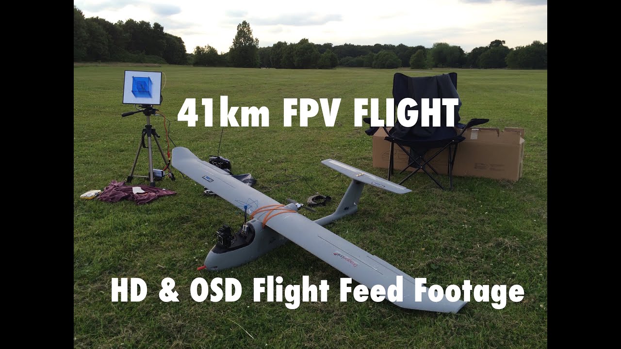 Skywalker 1900 41km Full FPV Flight - GoPro HD & OSD Flight Feed