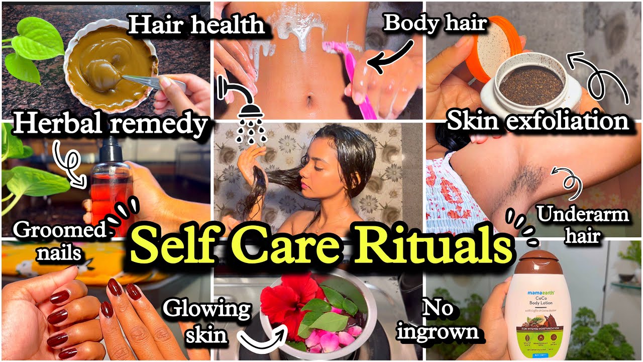 Self care Rituals 🧘‍♀️🌸🫧💦🍑 henna application, underarm hair, facial bumps…