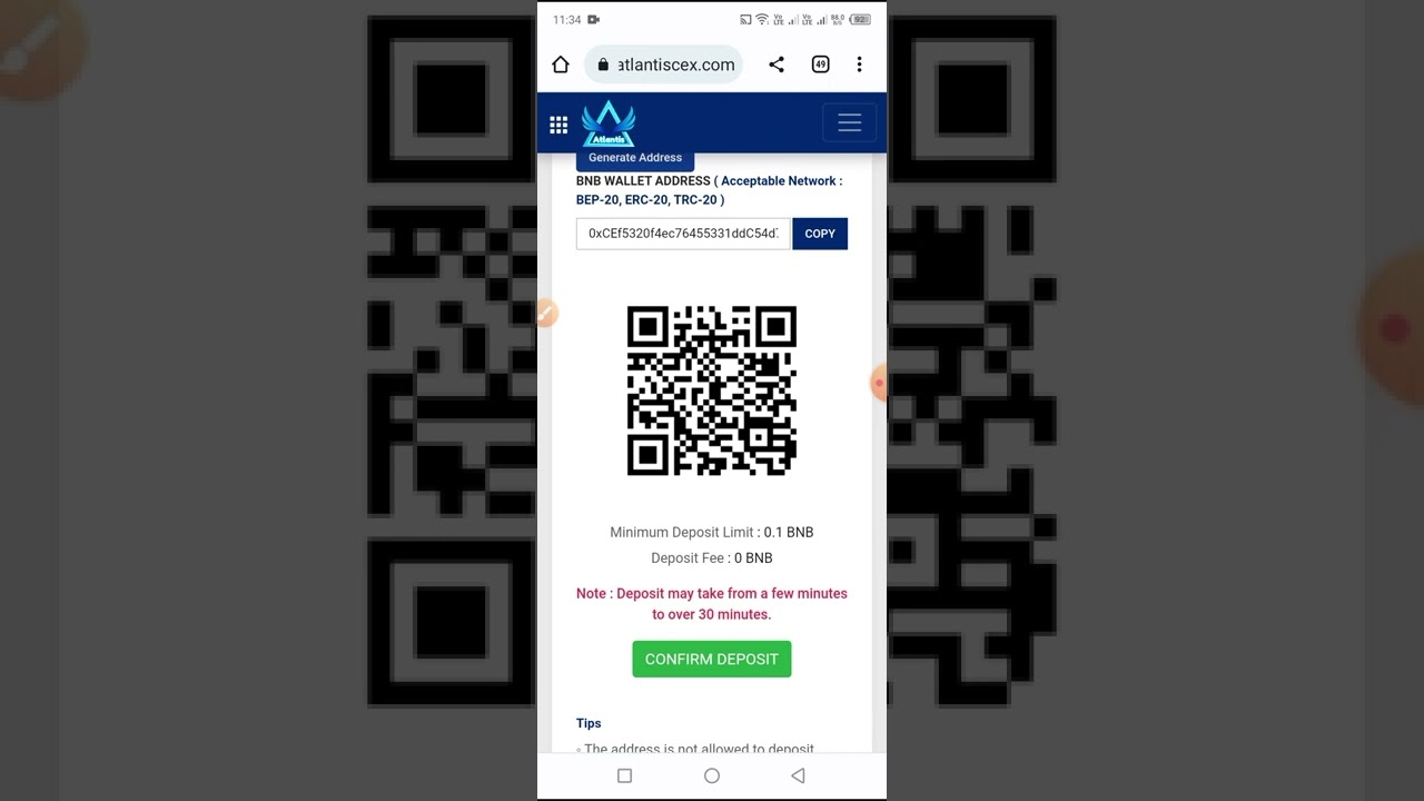 Withdraw from Atlantis exchange (AtlantisCEX)