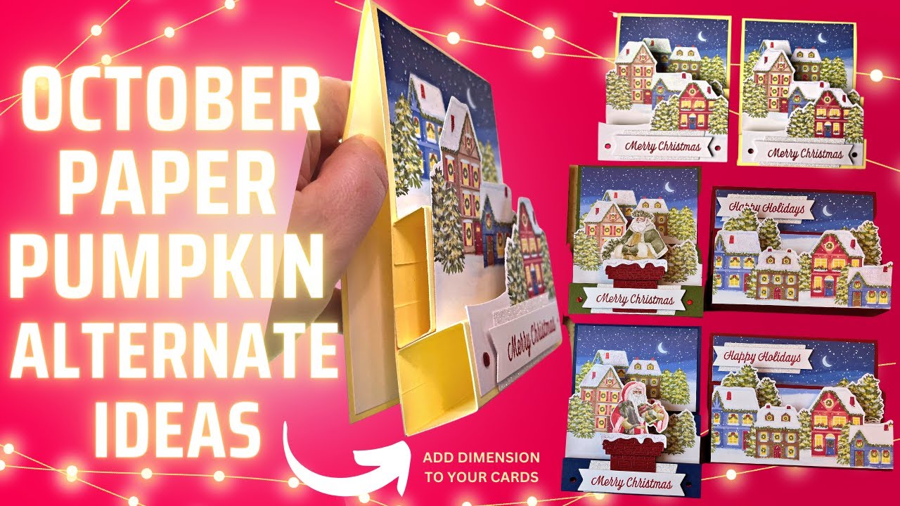 October 2023 Paper Pumpkin Alternate Card Ideas: FUN FOLD STEP CARD - Home for the Holidays