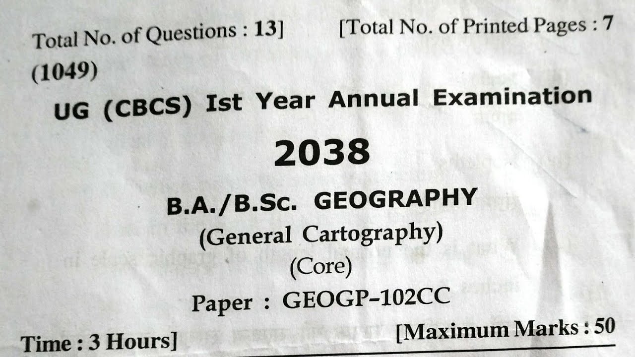 HPU📜1year 🗞️B.A /B.Sc. Geography (2022) Question Paper 💫Code:GEOGP-102CC SPU MANDI