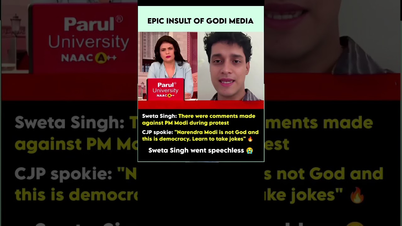 Epic Insult Godi Media!😯😂  #godimedia #media #cockroachjantaparty #protest