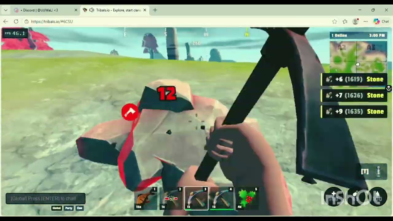 Doing minning in another server Tribals.io