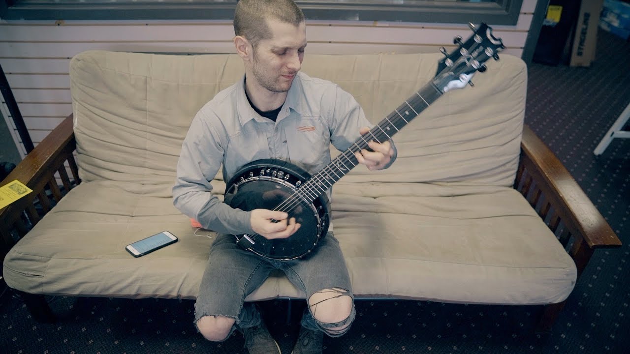 Dean Backwoods 6 String Electric/Acoustic Banjo Black Chrome BW6EBC