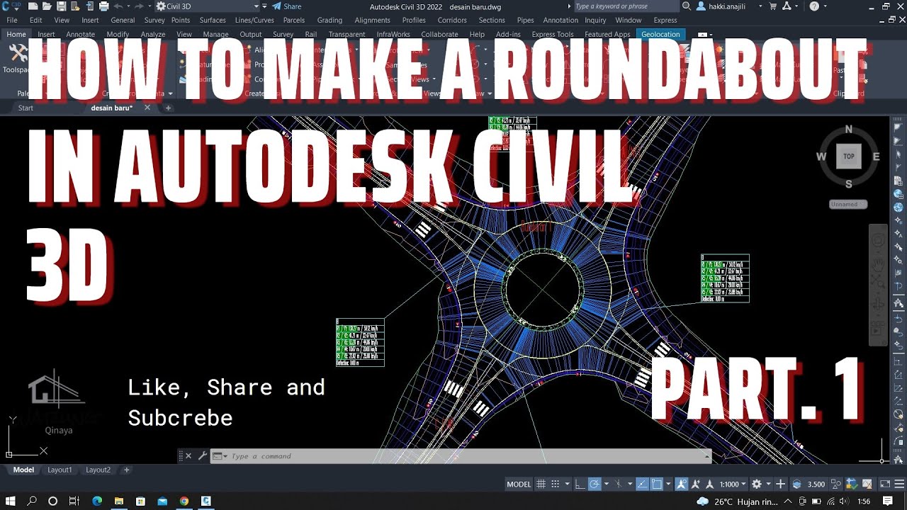 Create a Roundabout In Autodesk Civil 3D - Part. 1