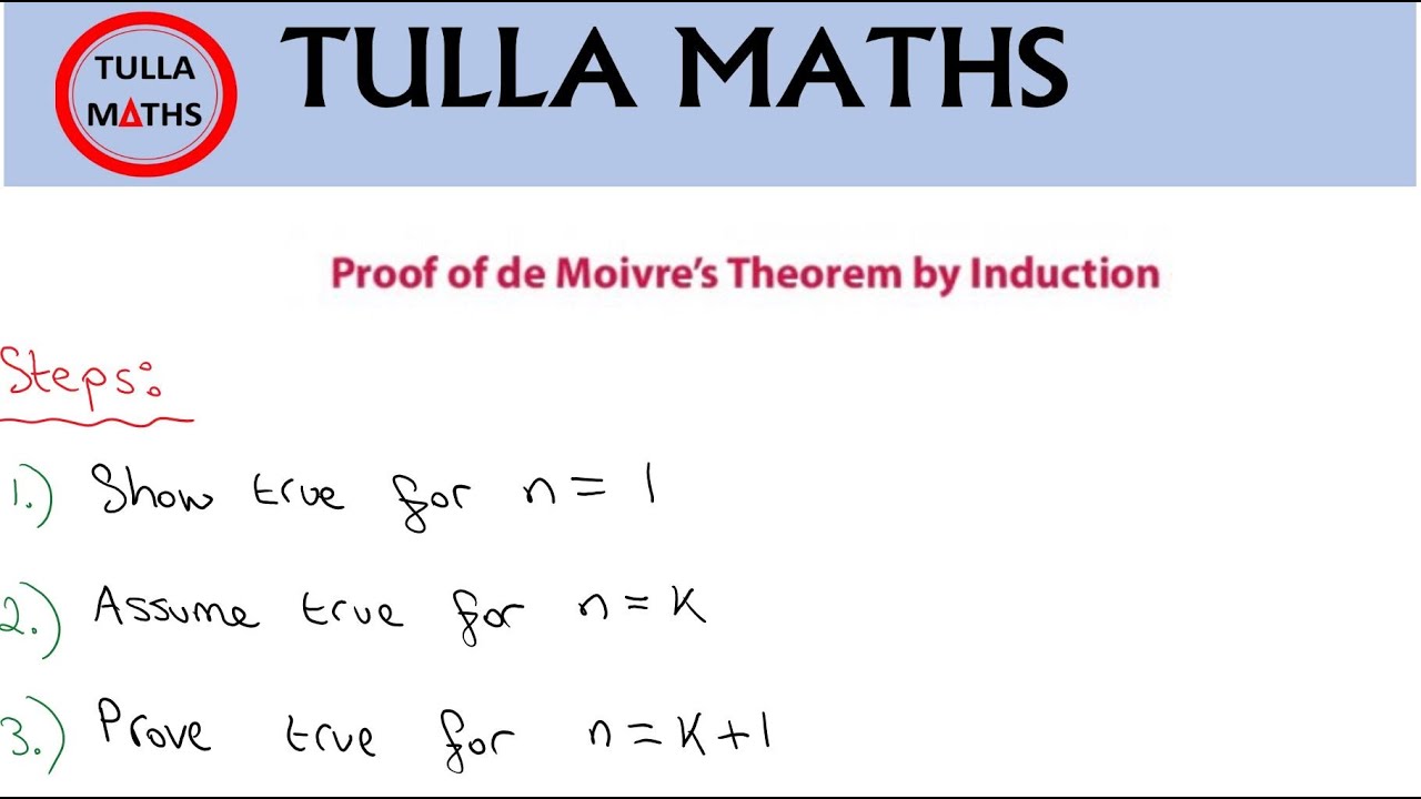 Proof by induction De Moivre's theorem proof