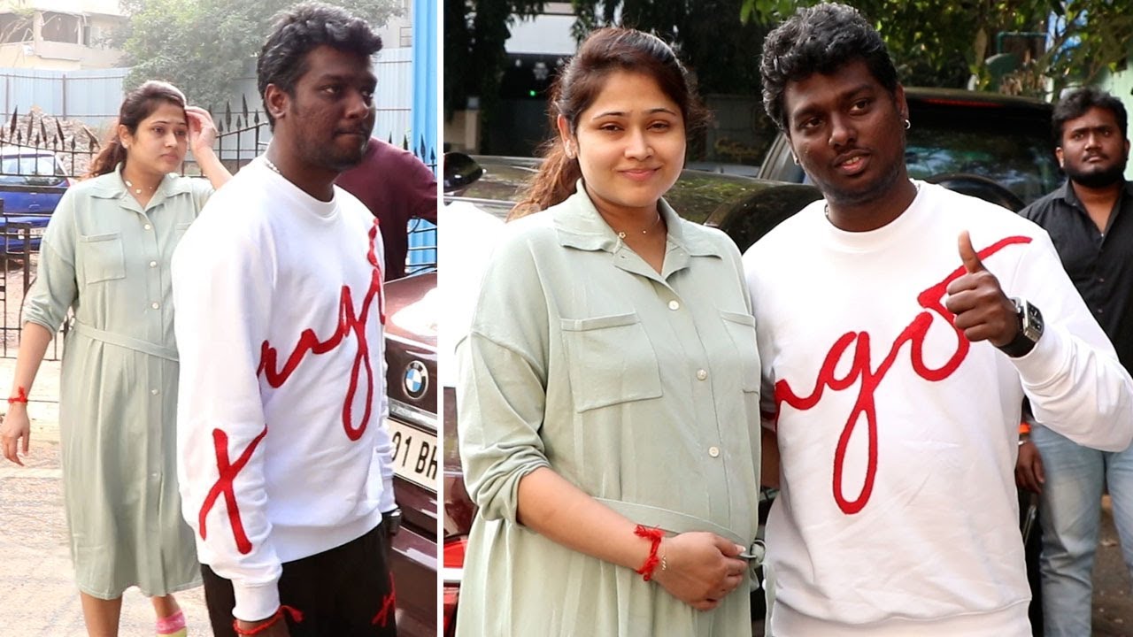 Director Atlee with his Pregnant Wife Priya Latest VIsuals in Mumbai | Telugu Daily