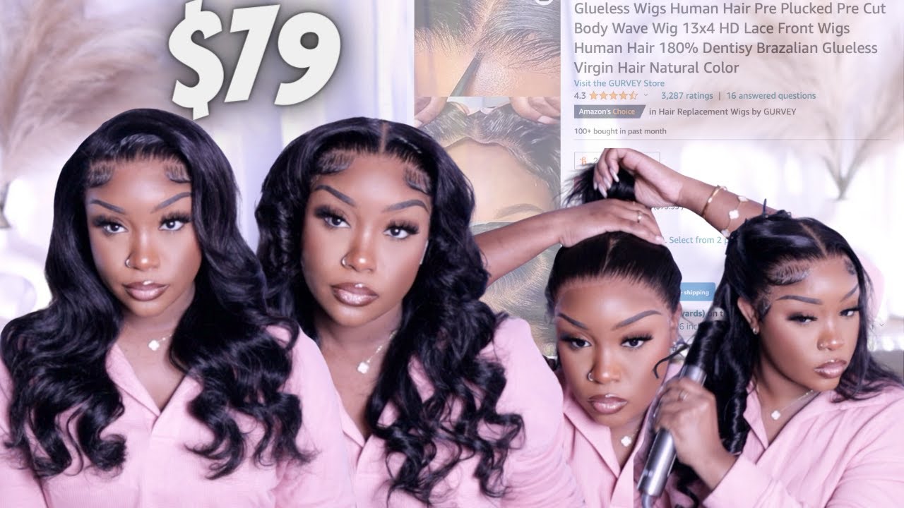 GIRL $79!!! 🔥👀 Let's install this 13*4 HD Lace front wig from AMAZON PRIME!