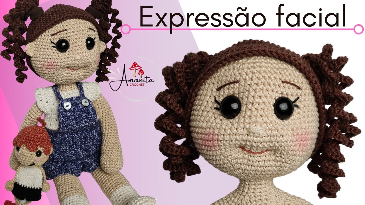 ♦ Como fazer rosto de boneca amigurumi fácil (com expressão facial)