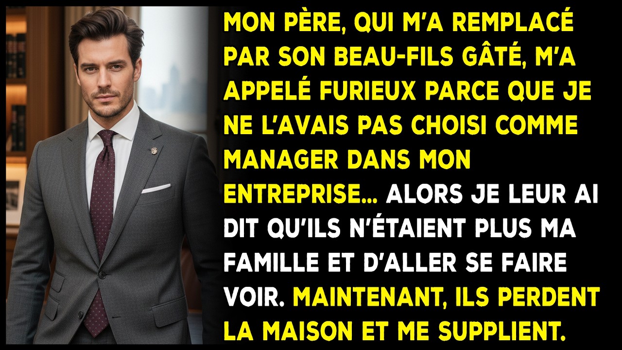 Mon père m’a remplacé par son beau-fils gâté et exigeait un poste — je l’ai renié.